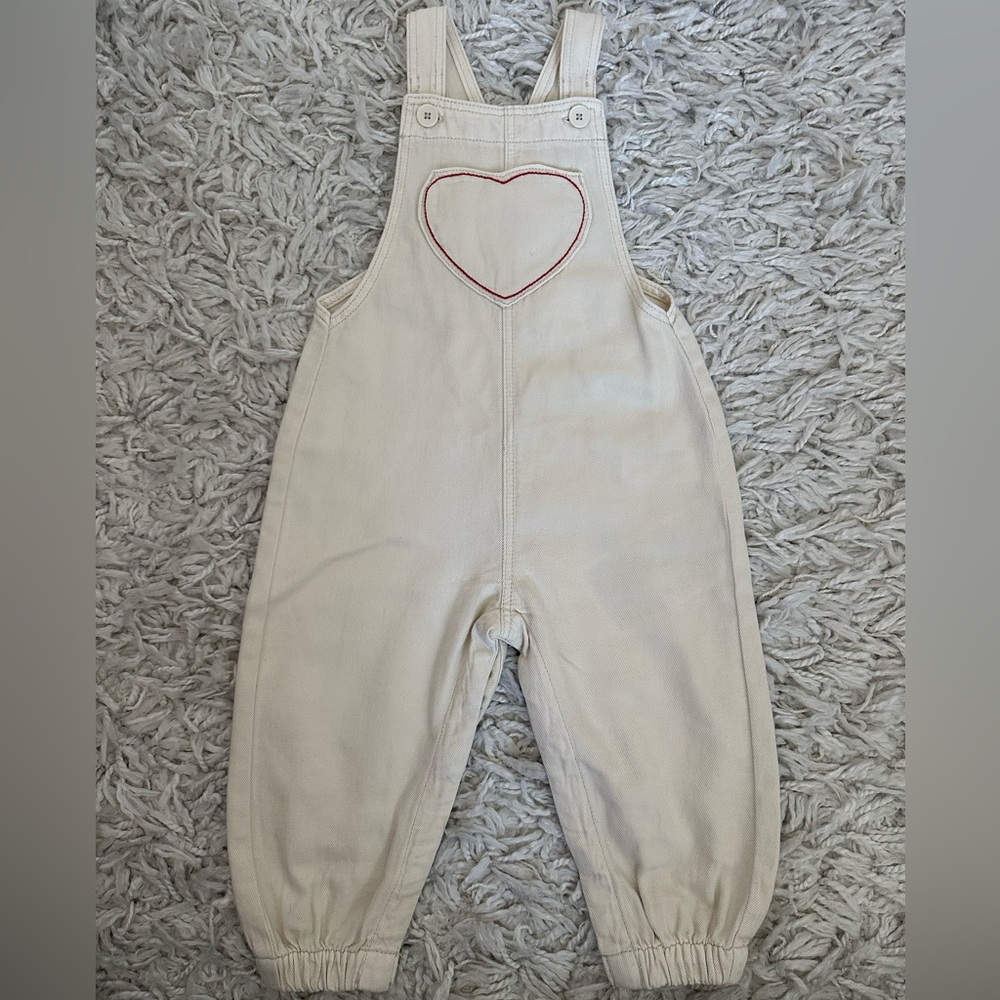 ZARA Toddler Twill Heart Overalls